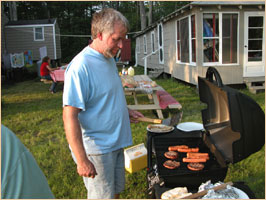 Alan tending the barbecue